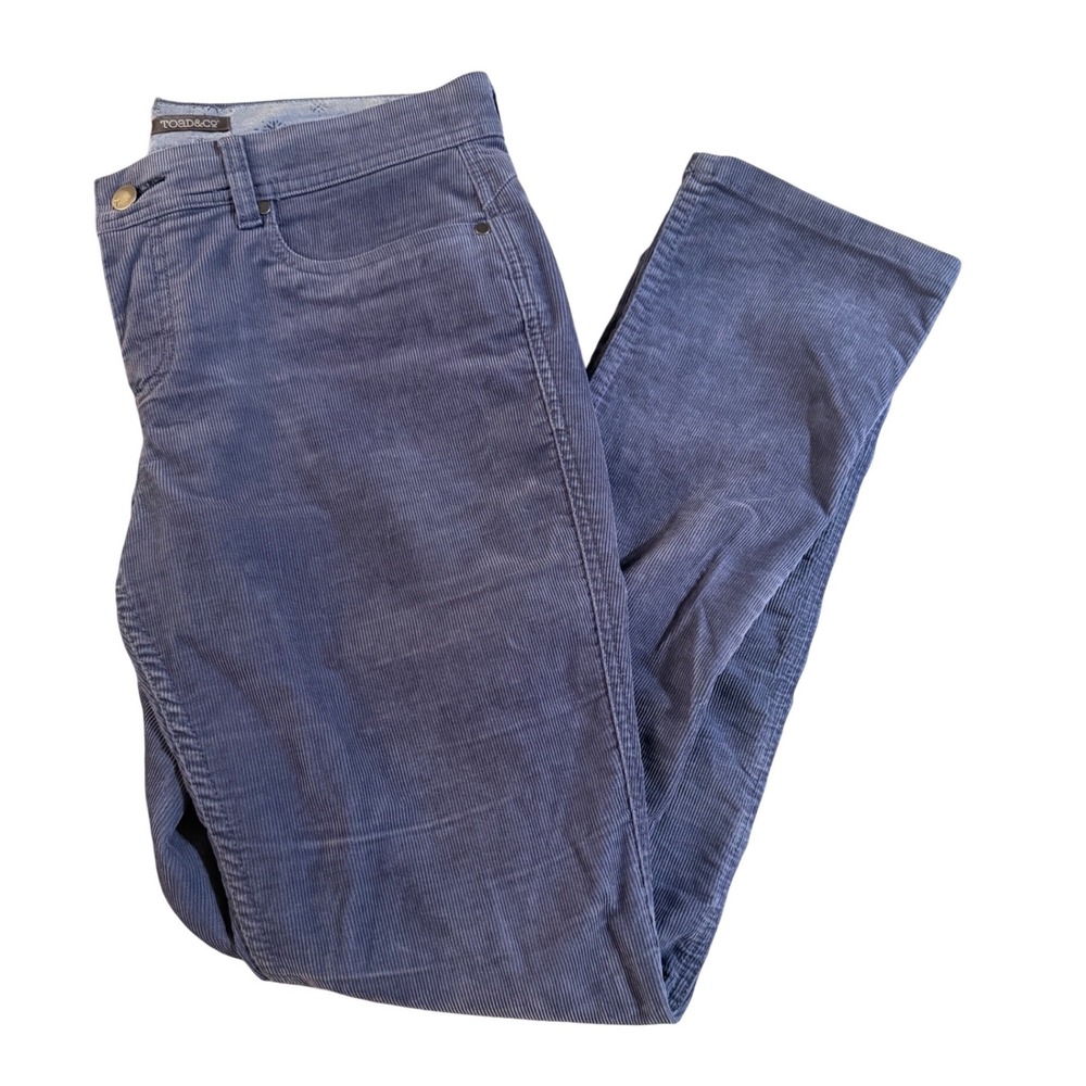 Toad&Co Womens Blue Corduroy Straight Leg Stretch Pants Size 8